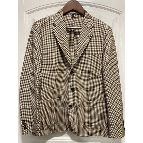 J.CREW Other - J Crew Blazer Mens 40R Ludlow British Moon Cloth Houndtooth Wool Linen Blend